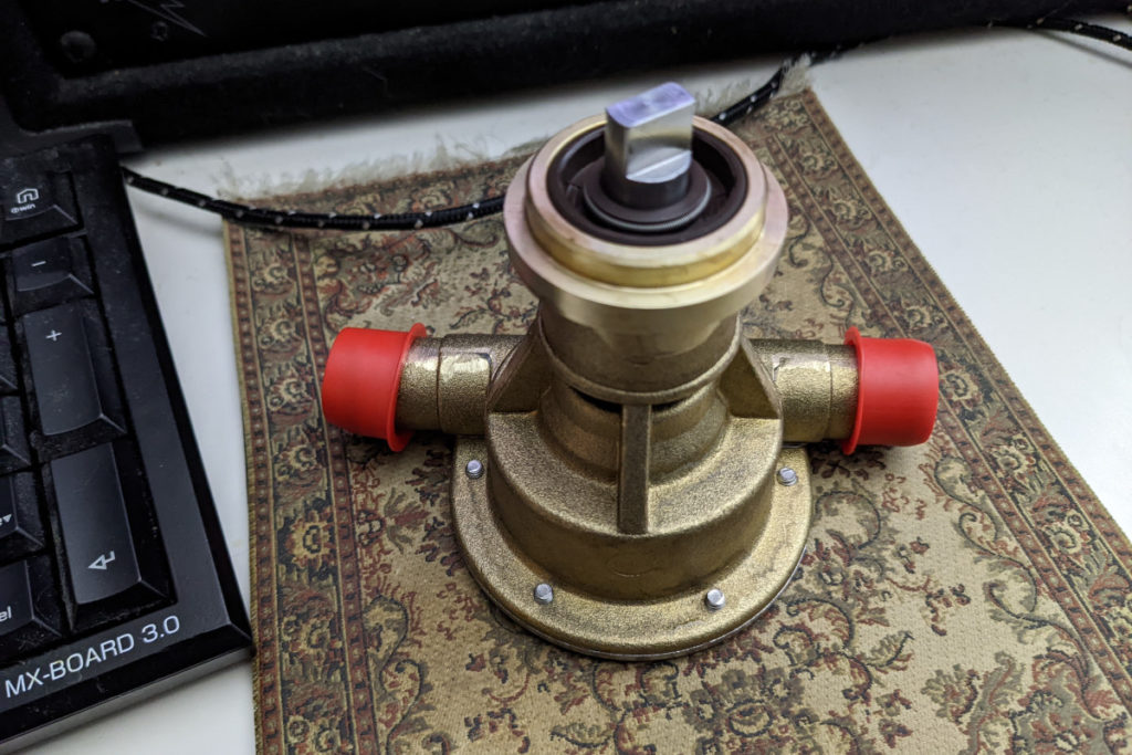 The new pump, sitting on my oriental rug mouse pad at home